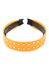 Leather With Stud Fashion Headband Mustard - Pack of 6