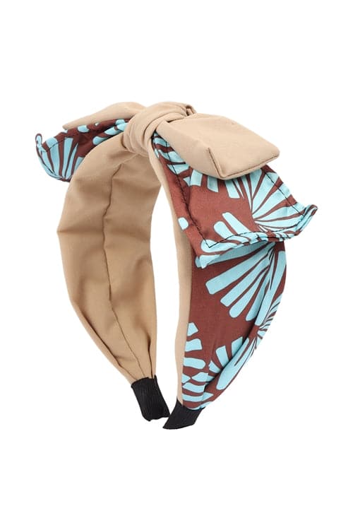 Bow Knot Print Headband Brown - Pack of 6