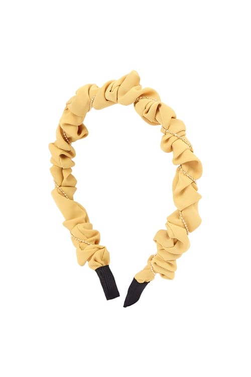 Wrinkly Fabric Head Band Mustard - Pack of 6