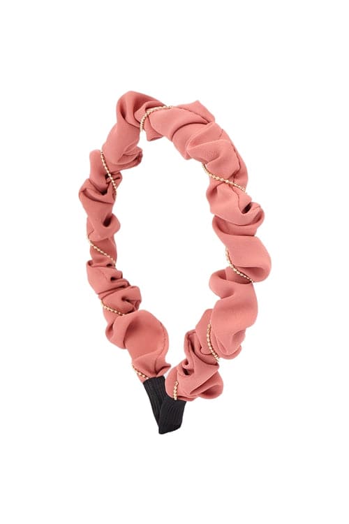 Wrinkly Fabric Head Band Peach - Pack of 6