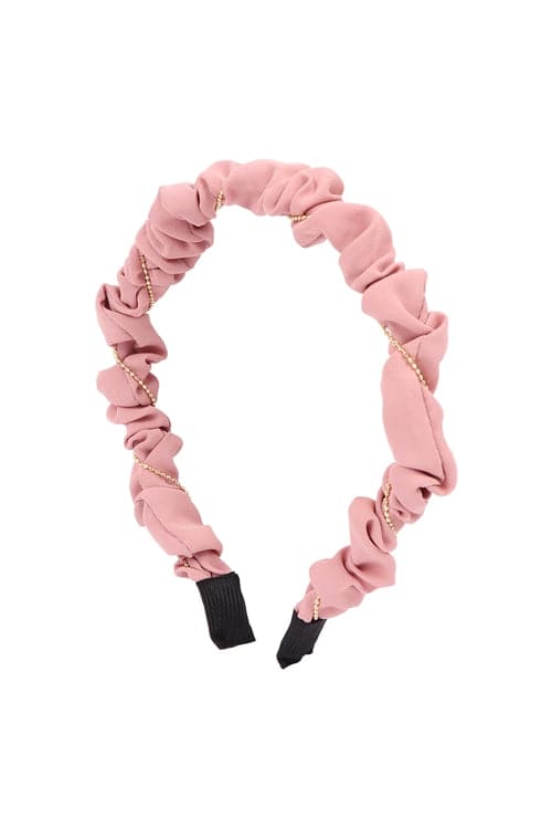 Wrinkly Fabric Head Band Pink - Pack of 6