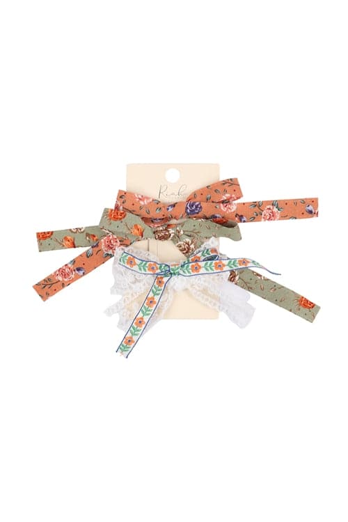 Floral Ribbon Headband Multicolor - Pack of 6