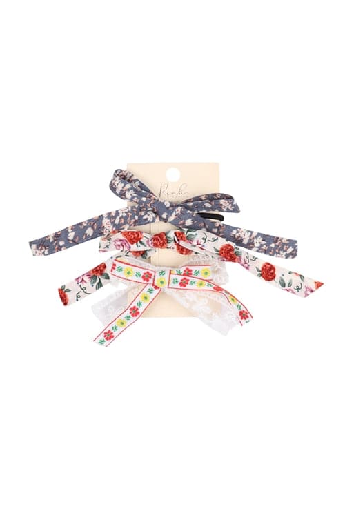 Floral Ribbon Headband White - Pack of 6