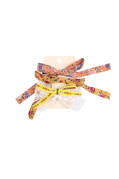 Floral Ribbon Headband Yellow - Pack of 6