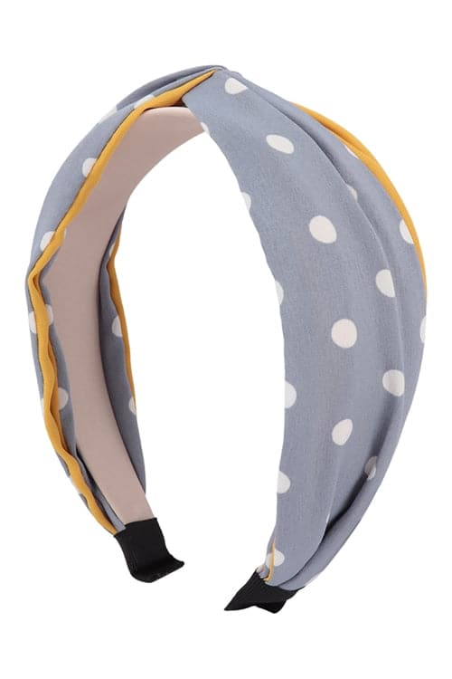 Polka Dot Print Twisted Headband Hair Accessories Blue - Pack of 6