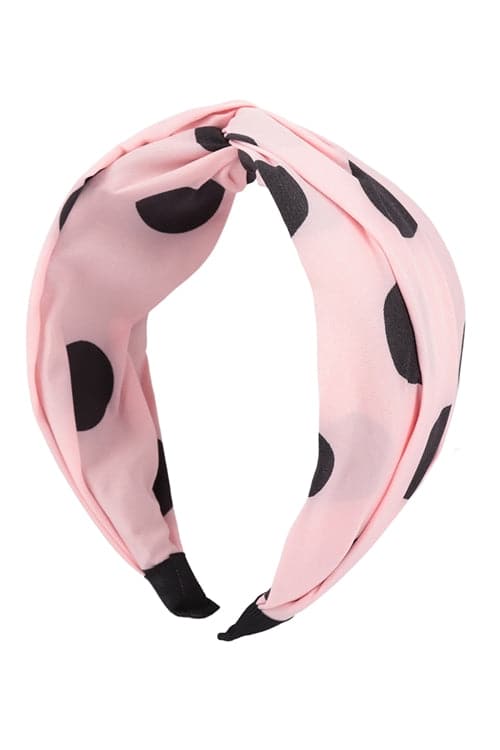 Polka Dot Print Twisted Headband Hair Accessories Pink - Pack of 6