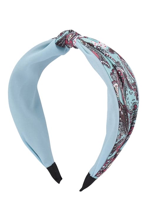 Paisley Print Knotted Headband Hair Accessories Blue - Pack of 6