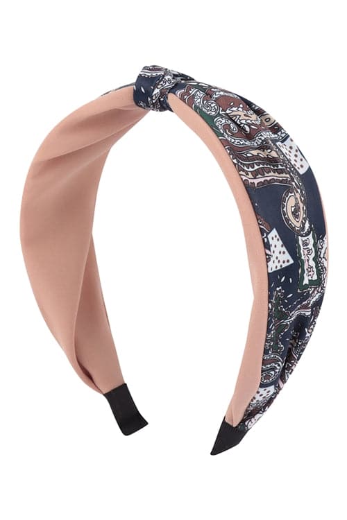 Paisley Print Knotted Headband Hair Accessories Brown - Pack of 6