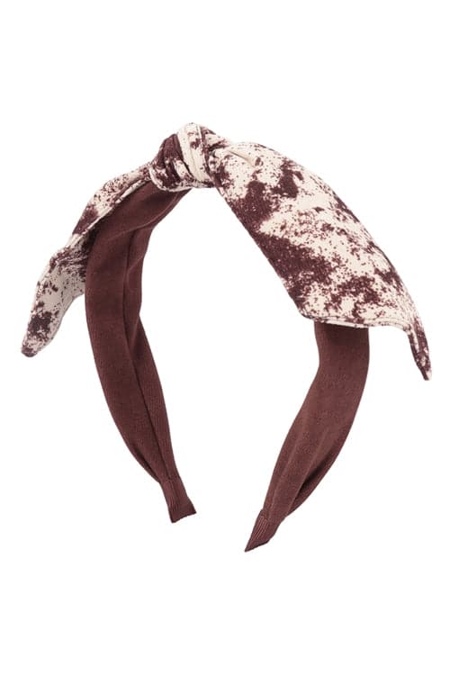 Bow Tie Dye Accent Fashion Head Band Head Accessories Brown - Pack of 6