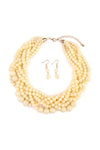 Natural Multi Strand Bubble Choker Necklace And Earring Set - Pack of 6