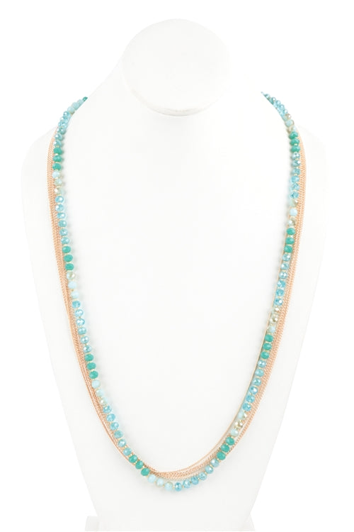 Multi Chain With Rondelle Beads Turquoise - Pack of 6