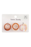 Daisy, Resin Color Block 2 Ring Set Gold Yellow - Pack of 6