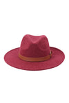 Brim Fashion Hat With Adjustable Buckle Burgundy - Pack of 6