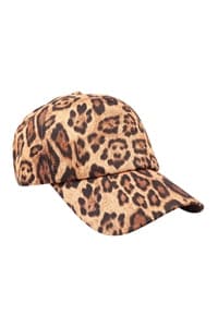Leopard Print Fashion Cap Brown - Pack of 6