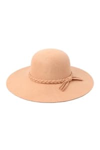 Brown Bowler Fashion Brim Summer Hat With Braided Tie - Pack of 6