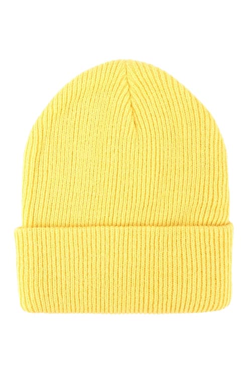 Plain And Simple Knitted Fashion Beanie Mustard - Pack of 6