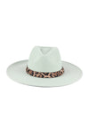 Felt Fashion Brim Hat With Leopard Accent Mint - Pack of 6