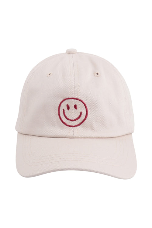 Simple Smiley Fashion Baseball Cap Ivory - Pack of 6