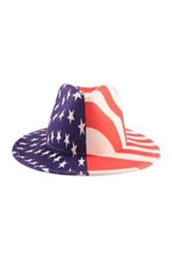 American Flag Felt Fashion Brim Hat USA - Pack of 6