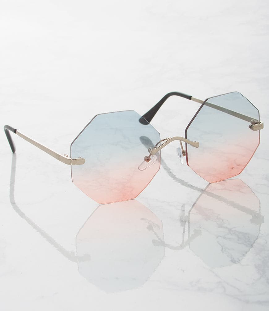 18 Pack Colored Rimless Sunglasses Party Glasses Unisex Adult Women square rimless sunglasses,square rimless sunglasses women  main image 3