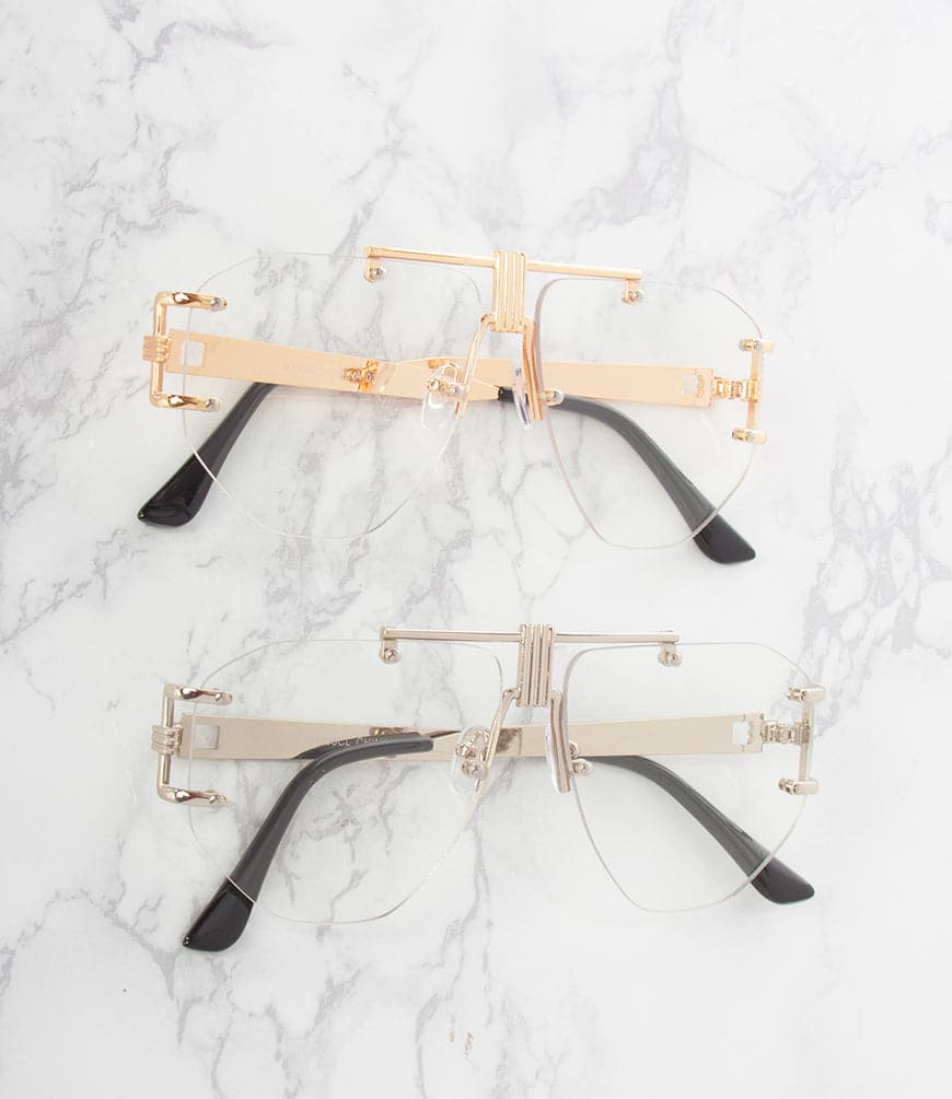 Geometric Aviators (Pack of 12) Womens Wholesale Sunglasses - M1908CL