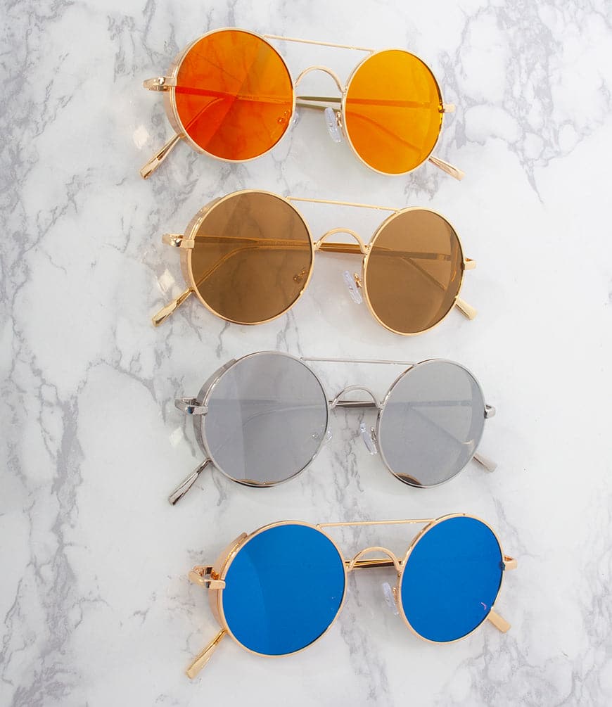 Sun Glasses 12-Pack Aviator Sunglasses UV400 Mirrored Lenses