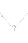 Open Cross Pendant Necklace Silver - Pack of 6