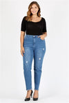 Plus Size Mid-Rise Distressed Denim Jeans - Pack of 6