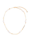 Oval Pearl Stationary Chain Necklace Gold Cream - Pack of 6