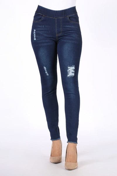 Mid-Rise Distressed Denim Jeggings - Pack of 6