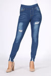 Mid-Rise Distressed Denim Jeggings - Pack of 6