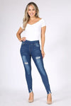 Mid-rise Distressed Denim Jeggings Medium Blue - Pack of 6