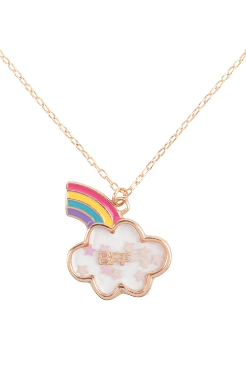Cloud Cute BFF 2 Set Pendant Necklace White AB - Pack of 6
