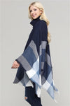 Women Pull Over Color-Blocked Poncho Navy - Pack of 6