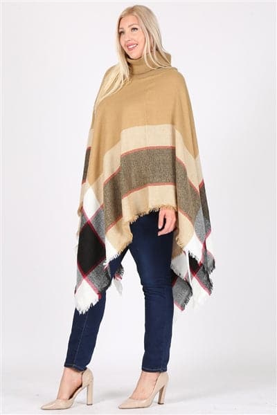 Plus Size Pull Over Poncho Beige - Pack of 6