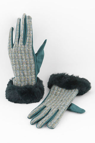 Aztec Pattern Knit Smart Gloves Mustard - Pack of 6