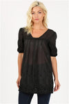 Woven Floral Short Dress Black - Pack of 6