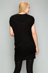Knit Zipper Front Tunic Dress Black - Pack of 6