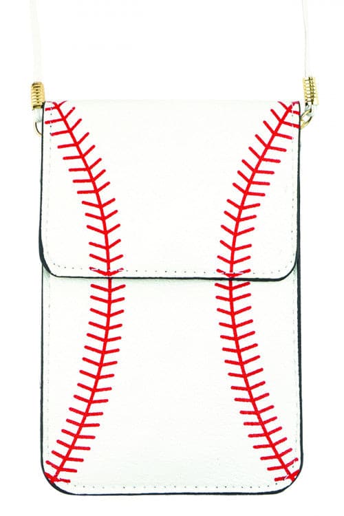 Baseball Cellphone Crossbody With Clear Window Pouch - Pack of 6