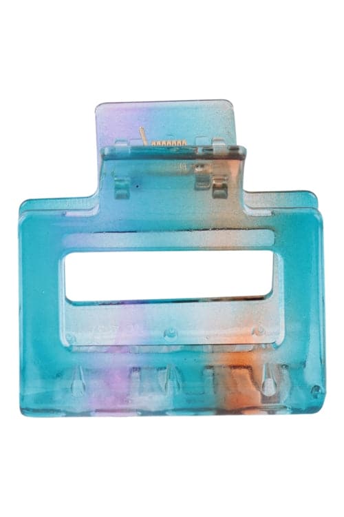 Dye Resin Square Hair Claw Pin Hair Accessories Blue - Pack of 12
