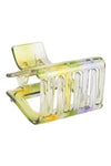 Dye Resin Square Hair Claw Pin Hair Accessories Green - Pack of 12