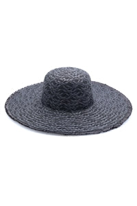 Solid Floppy Sun Hat Black - Pack of 6
