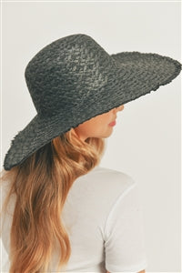 Solid Floppy Sun Hat Black - Pack of 6
