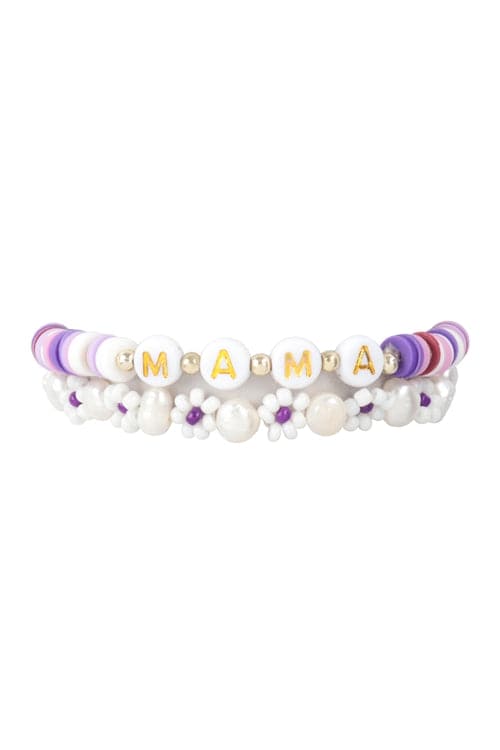 Mama FIMO Flower Bracelet Set Lavender - Pack of 6