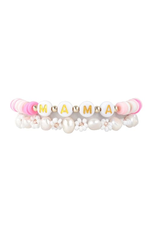 Mama FIMO Flower Bracelet Set Pink - Pack of 6