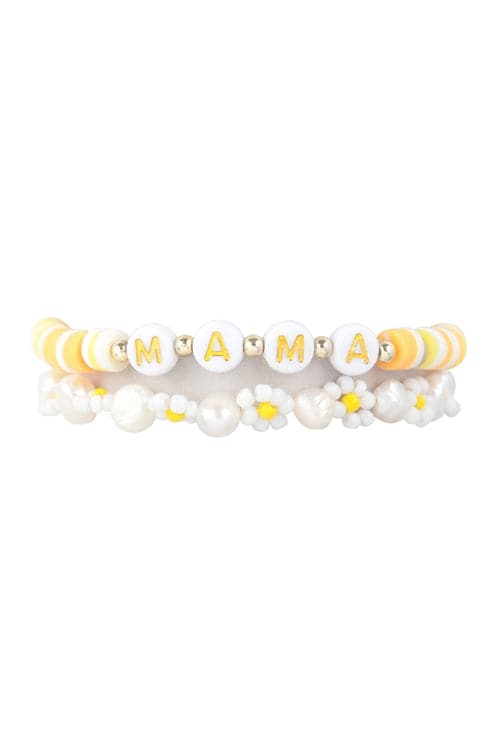 Mama FIMO Flower Bracelet Set Yellow - Pack of 6