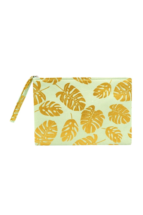 Gold Foil Tropical Leaves Pouch Mint - Pack of 6