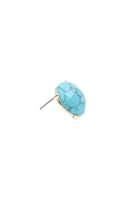 Faceted Natural Stone Post Earrings Turquoise - Pack of 6