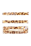 Large Leopard Print Hair Clip Hair Accessories Brown - Pack of 6
