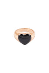 "Mama" Heart Color Signet Open Brass Ring Gold Pink - Pack of 6